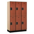 thumbnail image 1 of 15" Wide Double Tier Designer Wood Locker - 3 Wide - 6 Feet High - 18 Inches Deep - Cherry, 1 of 1