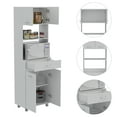 thumbnail image 5 of Nmkwnr 2 Shelf 1 Drawer Microwave Pantry Storage Cabinet Shelf for Kitchen, White, 5 of 7