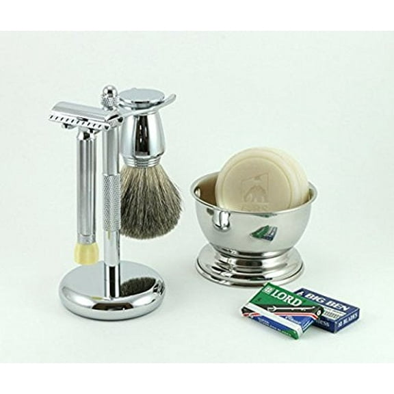 Shaving Gift Set with 510 Progress Safety Razor, Bowl, GBS Shaving Soa...