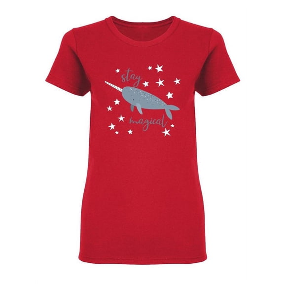 Cute Arctic Narwhal Shaped T-Shirt Women -Image by Shutterstock, Female Small
