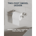 thumbnail image 3 of Wall Mounted Double Post Pivoting Toilet Paper Holder, Brushed Nickel Stainless Steel Bathroom Tissue Dispenser for Home, RV, or Commercial Use, 3 of 8