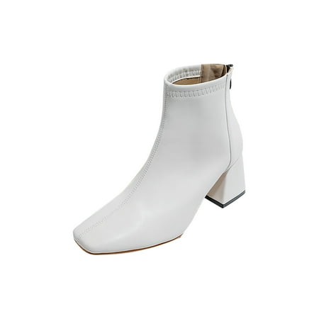 

Sentuca Women s Shoes Fashion Minimalistic Solid Comfortable Zipper High Heel Thick Heel Boots