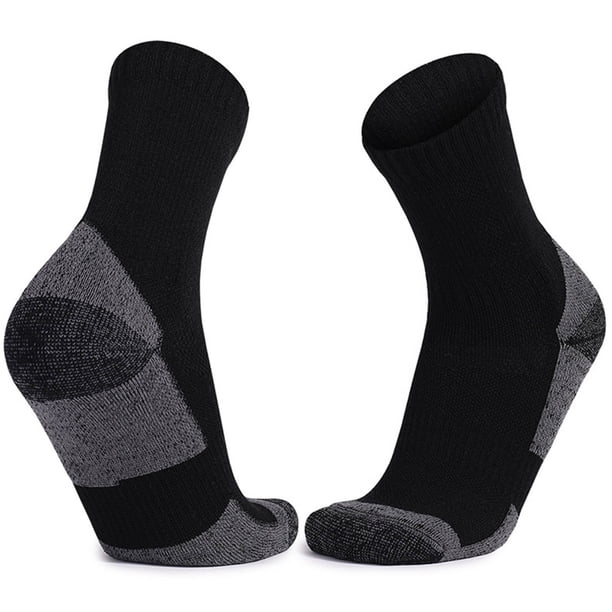 Calcetines de lana de color liso para hombre, para senderismo, deportivos, gruesos y cálidos, de lana, para esquí y nieve, de poliéster.