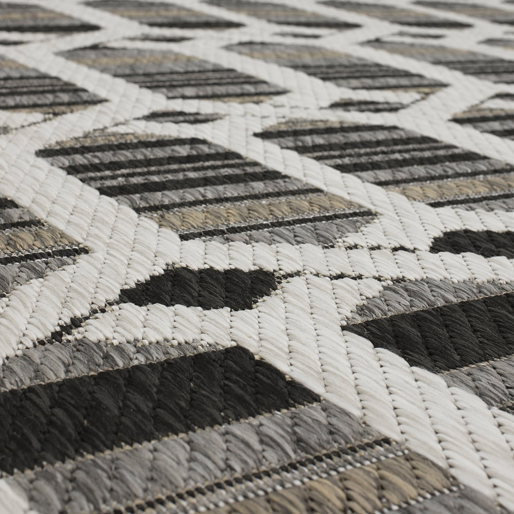 Mohawk Home Clemente Geo Outdoor Area Rug, Dark Grey, 2' 6" x 6'