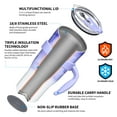 thumbnail image 2 of THILY 40 oz Insulated Tumbler with Handle - Stainless Steel Coffee Travel Mug with Lid and Straws, Keep Drinks Cold for 34 Hours or Hot for 12 Hours, BPA Free, Violet Leaves, 2 of 4
