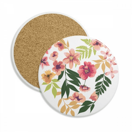 

flowers drawing watercolor coaster cup mug tabletop protection absorbent stone