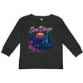 thumbnail image 3 of Inktastic San Diego Retro Sunset Skyline Boys or Girls Long Sleeve Toddler T-Shirt, 3 of 5