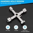 thumbnail image 3 of Uxcell 4 Way Utility Key, Multifunction Triangle Square Panel Cross Key for Valve Electrical Cabinet Opening Silver, 3 of 6
