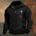 thumbnail image 2 of MSJUHEG Hoodies For Men Zip Up Hoodie Men'S Casual Zippered Collar Flag Printed Sweatshirt Hoodie Black 3Xl, 2 of 5