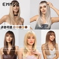 thumbnail image 2 of European and American Style Full Head Wig with Bangs Long Straight Hair High Layer Matte Natural Age-Reducing Face-Slimming Full Wig, 2 of 10