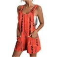 thumbnail image 2 of Aqestyerly Women's Printed Sleeveless Romper, Polyester, Medium, 2 of 6