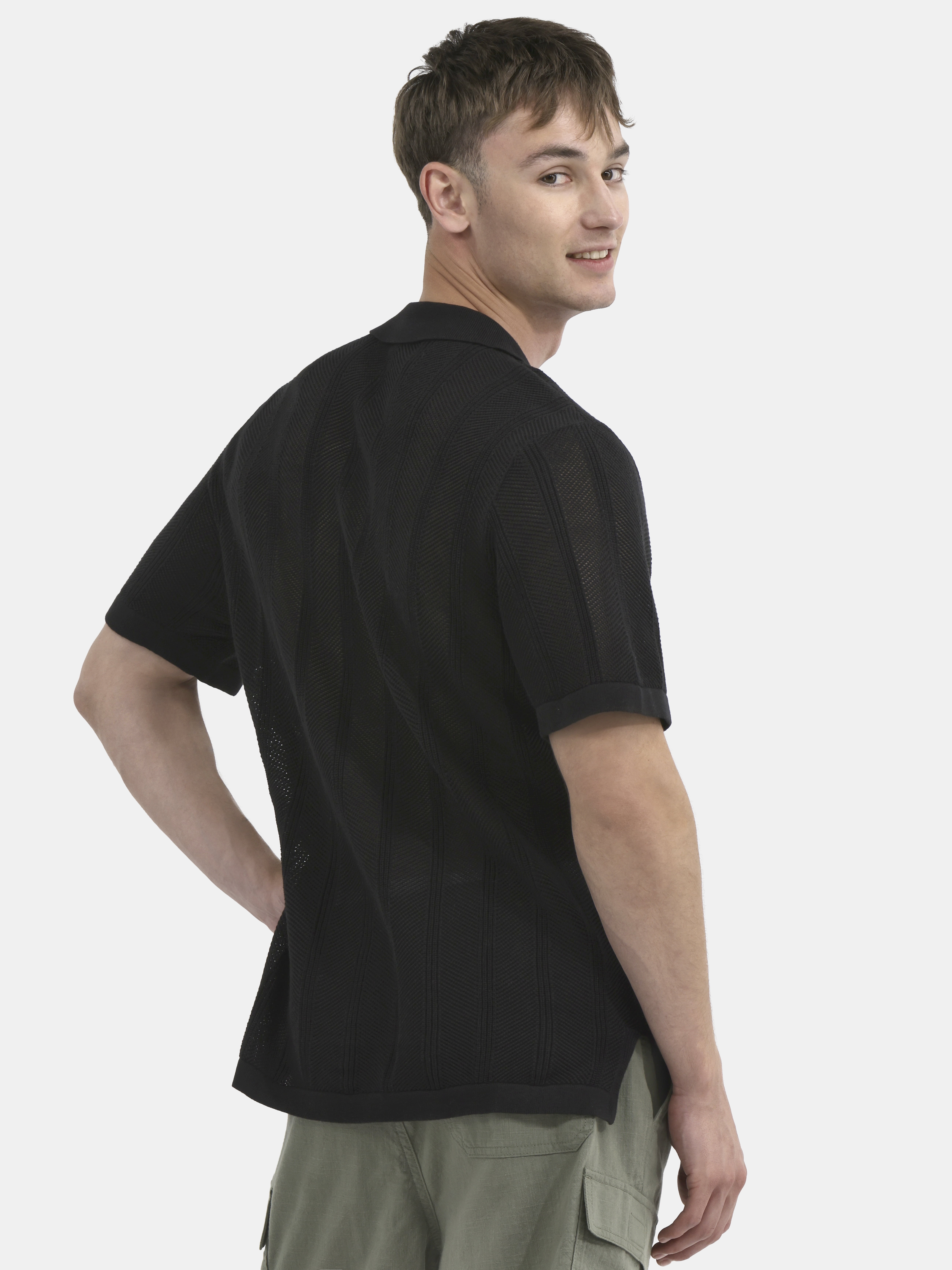 No Boundaries Drop Needle Stich Polo Sweater, Men's and Big Men's