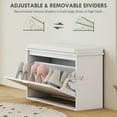 thumbnail image 5 of HOMCOM Shoe Bench with Padded Seat Cushion and Flip-Drawer, Entryway Bench Holds up to 265lb, 31.5x10.2x18.7 Inches, White, 5 of 9