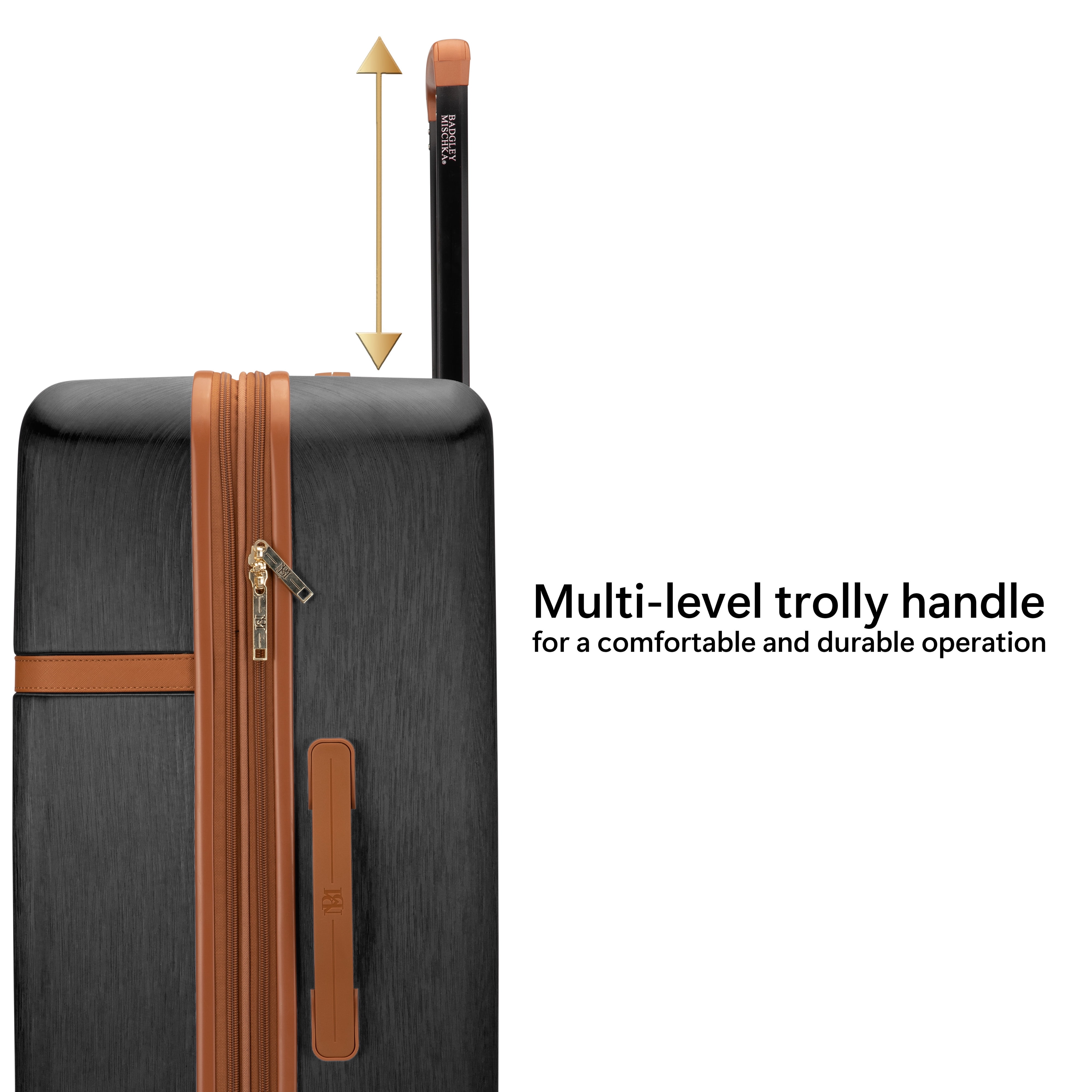 BADGLEY MISCHKA Grace 3 Piece Expandable Retro Luggage Set - Black