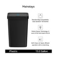 thumbnail image 3 of Mainstays Kitchen Automatic Trash Can, 13.2 Gallon Plastic Motion Sensor Garbage Bin, Black, 3 of 18