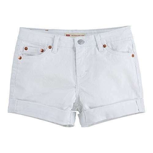 Levi s Girls Girlfriend Fit Denim Shorty Shorts, Classic White, 3T