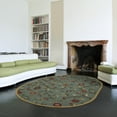 thumbnail image 6 of Ottomanson Floral Area Rug 5' x 6'6" Oval - Non Slip Low Pile Carpet, Seafoam Green, 6 of 8