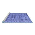 thumbnail image 2 of Ahgly Company Machine Washable Indoor Square Abstract Blue Modern Area Rugs, 6' Square, 2 of 4