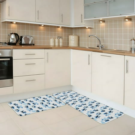 

Kitchen Mats for Floor 2 Piece - Penguin Winter Fun Anti Fatigue Mats for Kitchen Floor Kitchen Rugs Non Slip Washable Mat for Home Kitchen Decor
