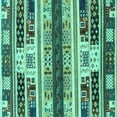 thumbnail image 1 of Ahgly Company Indoor Square Abstract Turquoise Blue Modern Area Rugs, 5' Square, 1 of 4