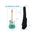 thumbnail image 3 of PAQUETE Estuche para guitarra eléctrica Funda para guitarra Gig bag, guitar case para trasporte y protección, color negro bordes rojos + Tahali strap correa Kidam LISO ROJO, 3 of 4