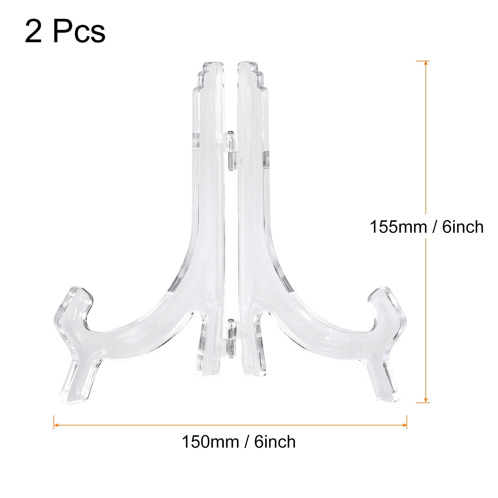 Unique Bargains Acrylic Easel Stand, Folding Display Plate Holder 6.3"x4.3"