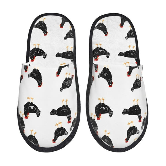 Balery Funny Chicken Slient Indoor Furry Fleece Comfort House Shoes Soft Non-Slip Home Shoes Cotton slippers House Slippers-- Medium