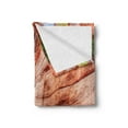 thumbnail image 2 of Americana Soft Flannel Fleece Blanket, Elves Chasm Colorado River Plateau Creek Grand Canyon Image Print, Cozy Plush for Indoor and Outdoor Use, 50" x 60", Pale Brown Scarlet Green, by Ambesonne, 2 of 5