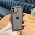 thumbnail image 3 of Compatible iPhone 11 Case, Curly Wave Edge, Cute Transparent Bling Glitter Star Design, Soft TPU Shockproof Protective Case for Women and Girls (Black), 3 of 10