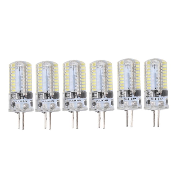 Lot de 6 ampoules LED GY6.35 5 W AC 12 V Blanc chaud 2\xa0700 à 3\xa0000 K Blanc 6\xa0000 à 6\xa0500 K 500 lm 72 LED pour la maison et le bureau Blanc pur