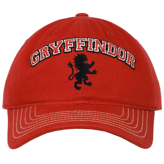 Harry Potter Baseball Cap, Gryffindor Dad Hat with Curved Brim, Red, One Size