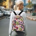thumbnail image 7 of FORMRS Mini Backpack Purse for Women Quilted Travel Daypack Casual Shoulder Bag, Pink Kiwi, 7 of 7