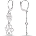 thumbnail image 4 of LeCalla 925 Sterling Silver Cubic Zirconia Open Animal Lover Pet Dog Cat Paw Print Earrings for Women and Teen 42MM, 4 of 7