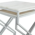 thumbnail image 5 of Posh Living Navarro Square Marble Top Nesting End Table in Silver, 5 of 8