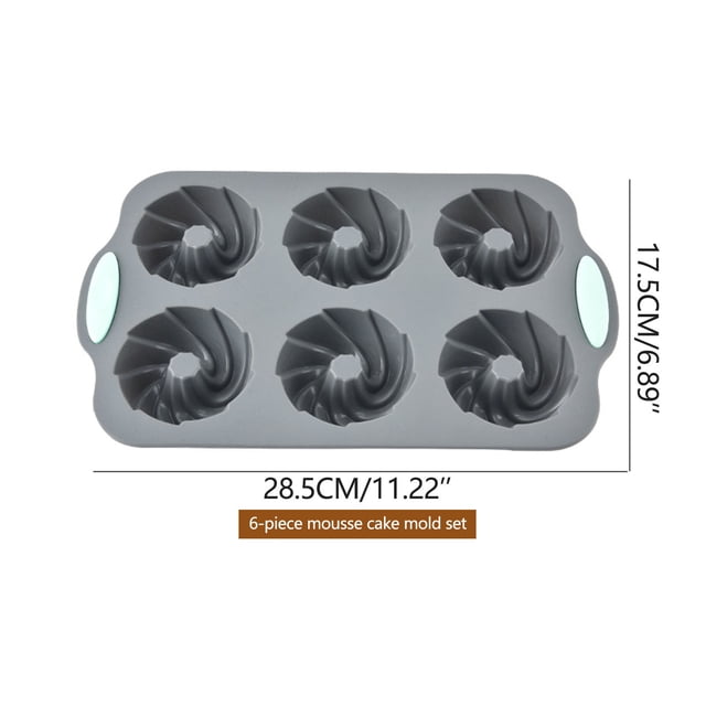 Pisexur Batería de cocina Moldes de silicona reutilizables para donas de 6 cavidades, bandeja redonda antiadherente para pasteles, pasteles y cubitos de hielo. para la cocina del hogar