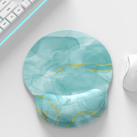 Ergonomic Mouse Pad with Wrist Rest Memory Foam Cushion Support Non-Slip Rubber Base and Stain-Resistant Cloth Surface for Computer Office Work 5 Colors