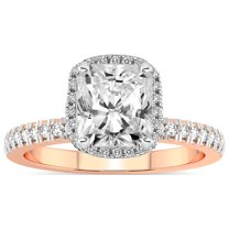 IGI Certified 5 Carat Radiant Shape Lab Grown Diamond Engagement Ring | 14K Rose Gold |Elle Classic Halo Diamond Ring | FG-VS1-VS2 Quality Friendly Diamonds