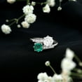 thumbnail image 3 of Rosec Jewels Natural Emerald Toi Et Moi Engagement Ring - Emerald Moissanite Ring for Women - AAA Quality - with Jewelry Box, 18K White Gold, US 10.00, 3 of 9