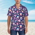 thumbnail image 2 of Pofeuu mushroom colorful Skull star Print Hawaiian Shirt for Men Sleeves Casual Button Down Summer Beach Dress Shirts T-Shirts,Medium, 2 of 7