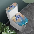 thumbnail image 3 of HELLHERO Butterfly Fashion for Indoor Home, Elastic Edge Polyester Fabric Toilet Seat Lid Cover Set, Elastic Bottom, Fits All Toilet Shapes, 2-Piece, 3 of 8