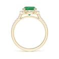 thumbnail image 2 of ANGARA Natural Round 1.75 ct Emerald Halo Ring with Diamond Accents in 14K Yellow Gold for Women (Size-8mm) | May Birthstone, Birthday, Anniversary, Jewelry Gift for Women | Natural Emerald Ring, 2 of 9