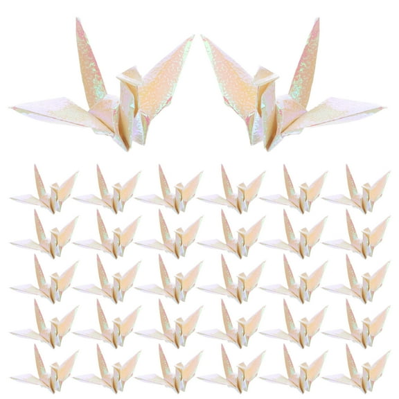 STRANDCHIC 100PCS Folded Handmade Birds Paper Crane Hanging Gars for Birthday Party Supplies Multi Color