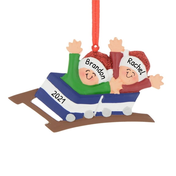 Ornaments by Elves Personalized Couple Christmas Ornament 2024 Christmas Roller Coaster Ornaments