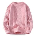 thumbnail image 1 of Styesk Mens Sweater Solid Color Pullover Sweater Cable Knit Crewneck Sweater Casual Loose Sweaters with Ribbing Edge Comfy Soft Oversized Sweater, 1 of 2