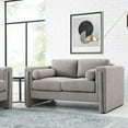thumbnail image 2 of Loveseat Sofa Couch, Light Grey Gray, Fabric, Living Kitchen Cafe Bistro Hospitality Restaurant, Modern Contemporary HB34800, 2 of 9
