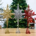 thumbnail image 5 of Christmas decoration accessories octagonal star Christmas tree tree top star hollow decoration multi-angle star B silver, 5 of 5