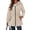 Beige, variant on SuTry Women's Raincoat Jacket Hooded Full Zip Drawstring Waist Pleated Detail Zippered Pockets Water Resistant Lightweight Outdoor Travel Daily Commute Outerwear