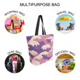 thumbnail image 7 of FORMRS Womens Canvas Tote Bag with Zipper Inner Pocket Shoulder Handbag, Purple Wave Pattern, 7 of 7