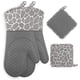 thumbnail image 1 of Guantes de silicona para horno, resistentes al calor, 1 par y 2 agarraderas, perfectos para parrilla, barbacoa, cocina, horno (gris) ER, 1 of 5