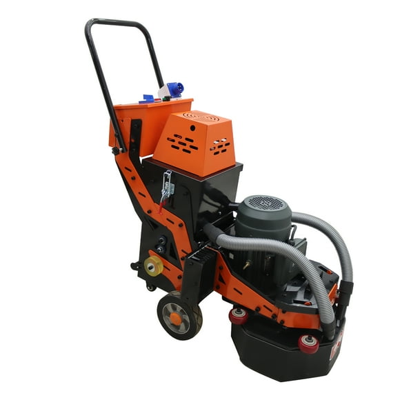 Hand-push Concrete Cement Ground Grinder Epoxy Floor Grinding Polisher 6pcs Grinding Heads with 30L Dust Bucket 220V